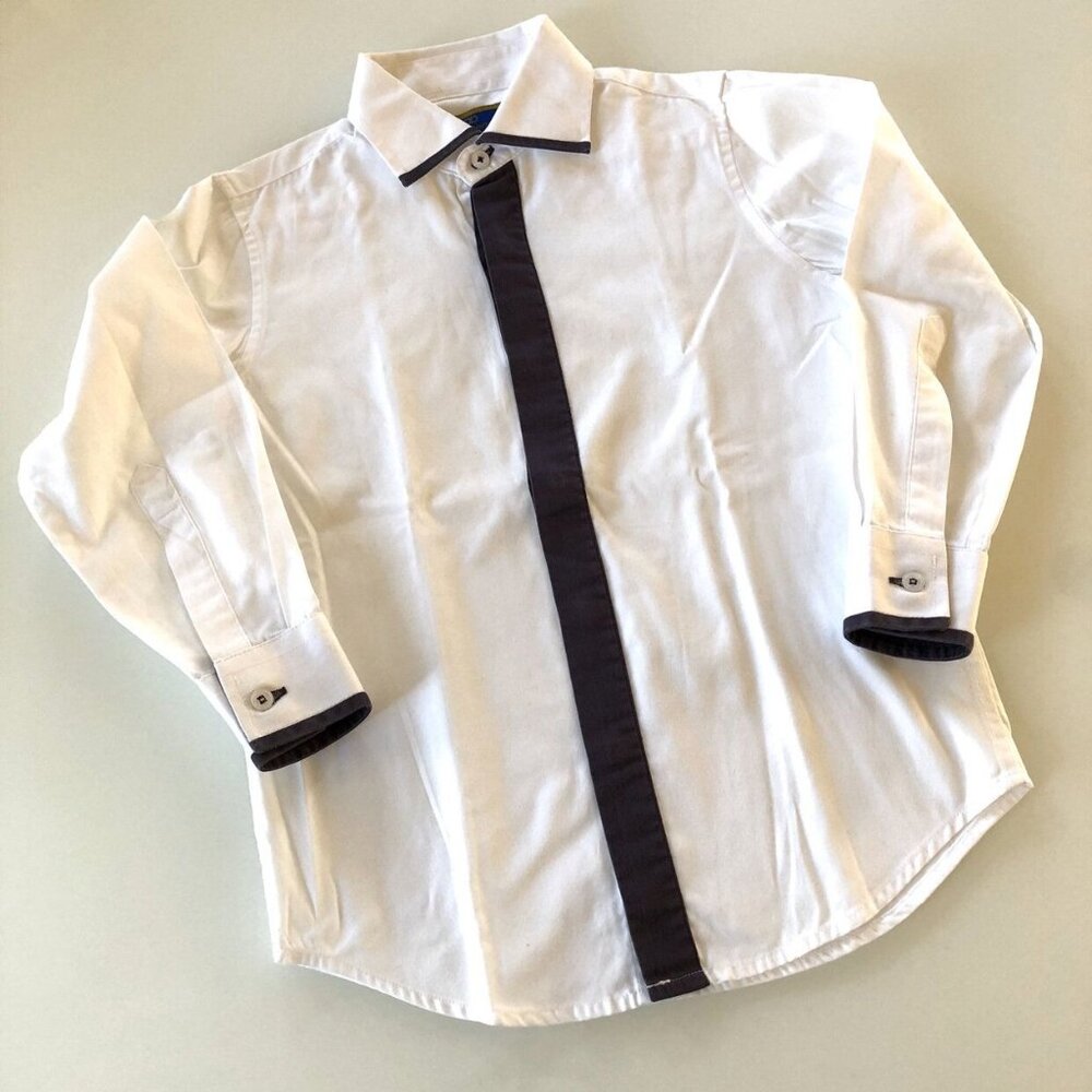 Alfa Perry White Shirt With Purple Trim